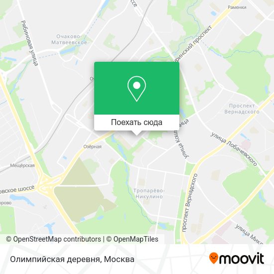 Карта Олимпийская деревня