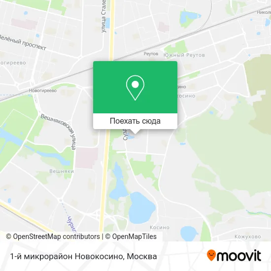 Карта 1-й микрорайон Новокосино
