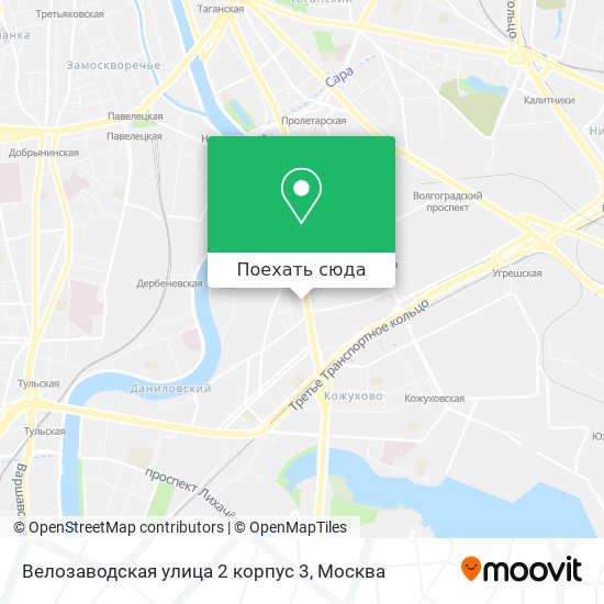 Карта Велозаводская улица 2 корпус 3