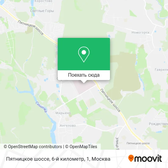 Карта Пятницкое шоссе, 6-й километр, 1