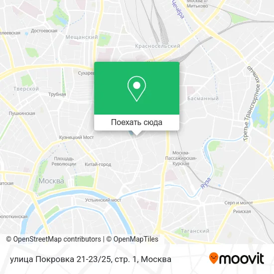 Карта улица Покровка 21-23 / 25, стр. 1