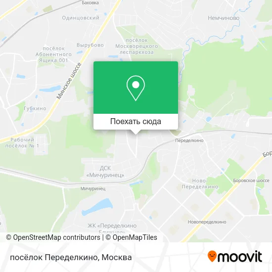 Карта посёлок Переделкино