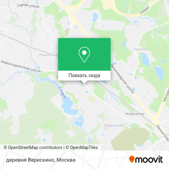 Карта деревня Верескино