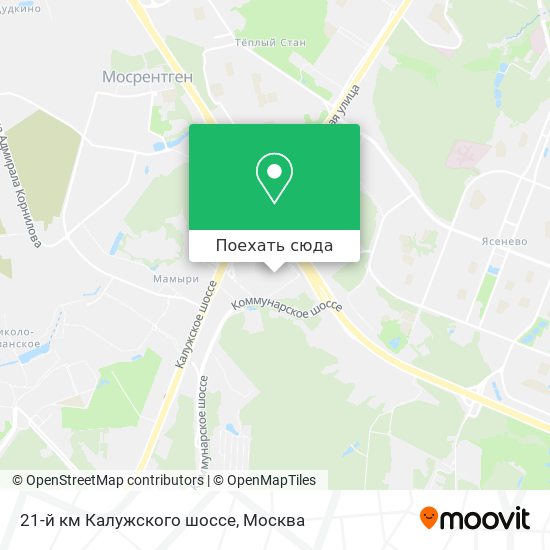 Карта 21-й км Калужского шоссе