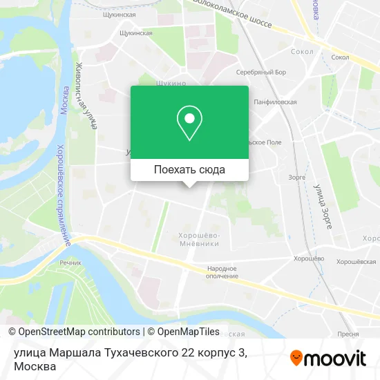 Карта улица Маршала Тухачевского 22 корпус 3