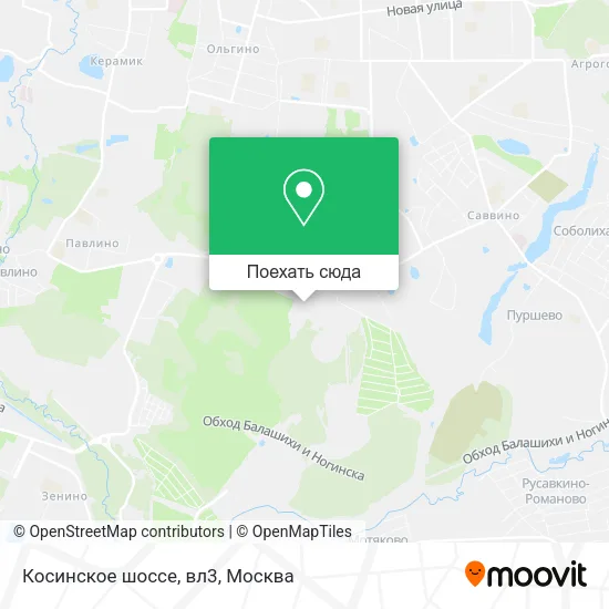Карта Косинское шоссе, вл3