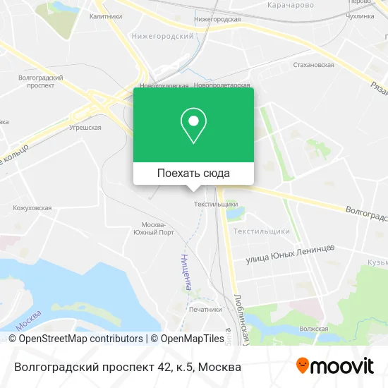 Карта Волгоградский проспект 42, к.5