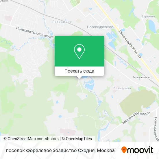 Карта посёлок Форелевое хозяйство Сходня