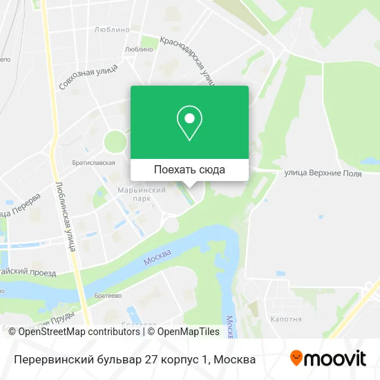 Карта Перервинский бульвар 27 корпус 1