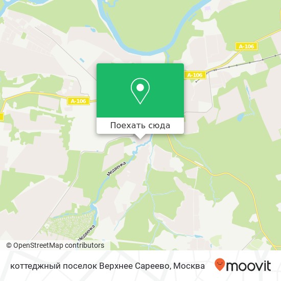 Карта коттеджный поселок Верхнее Сареево