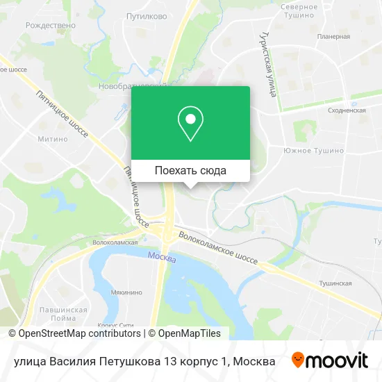 Карта улица Василия Петушкова 13 корпус 1