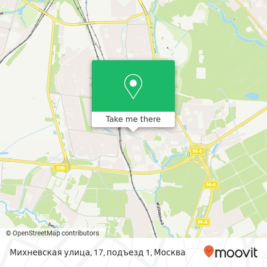 Карта Михневская улица, 17, подъезд 1