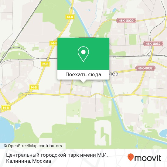 Карта Центральный городской парк имени М.И. Калинина