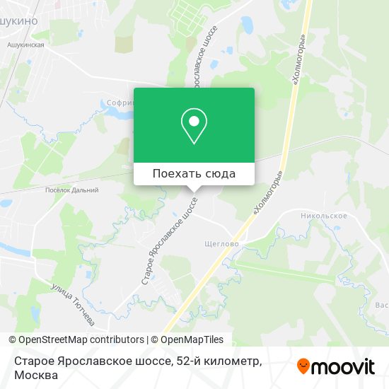 Карта Старое Ярославское шоссе, 52-й километр