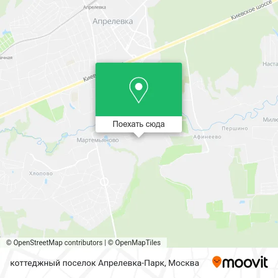 Карта коттеджный поселок Апрелевка-Парк