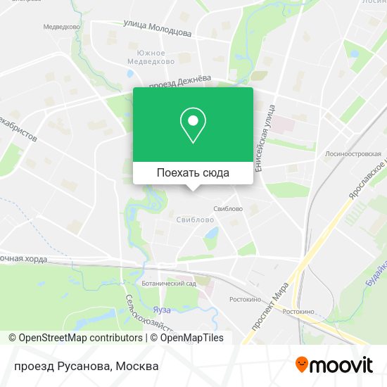 Карта проезд Русанова