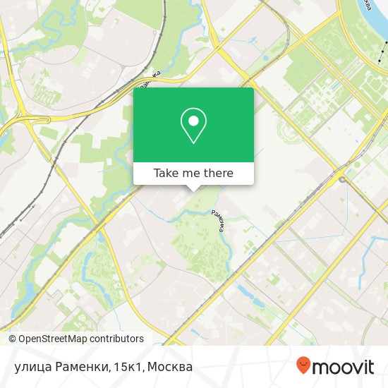 Карта улица Раменки, 15к1