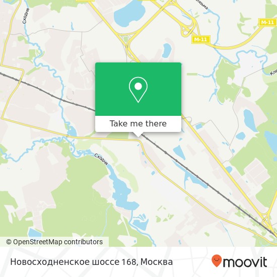 Карта Новосходненское шоссе 168