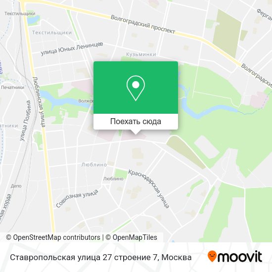 Карта Ставропольская улица 27 строение 7