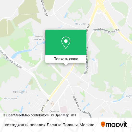 Карта коттеджный поселок Лесные Поляны