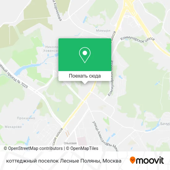 Карта коттеджный поселок Лесные Поляны