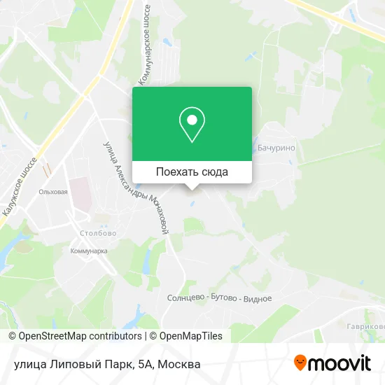 Карта улица Липовый Парк, 5А