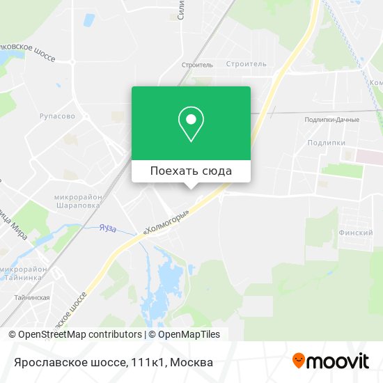 Карта Ярославское шоссе, 111к1