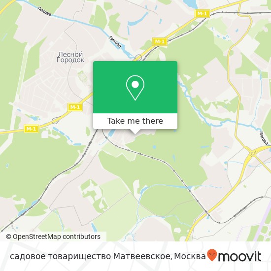 Карта садовое товарищество Матвеевское