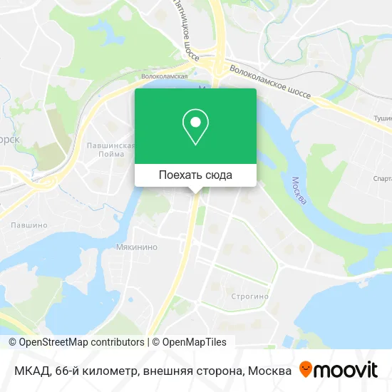 Карта МКАД, 66-й километр, внешняя сторона