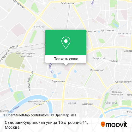 Карта Садовая-Кудринская улица 15 строение 11