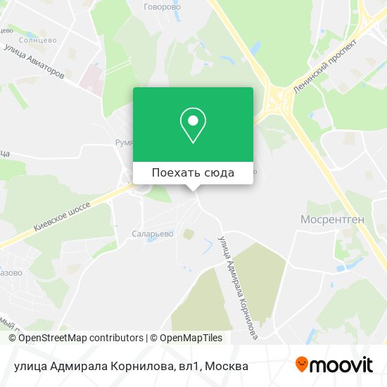 Карта улица Адмирала Корнилова, вл1