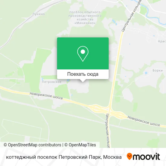 Карта коттеджный поселок Петровский Парк