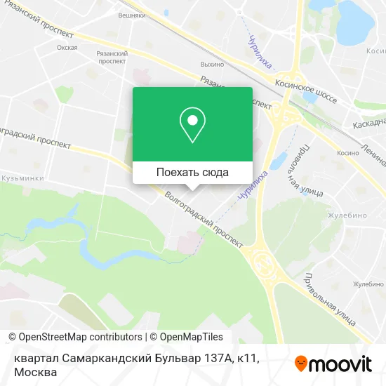 Карта квартал Самаркандский Бульвар 137А, к11