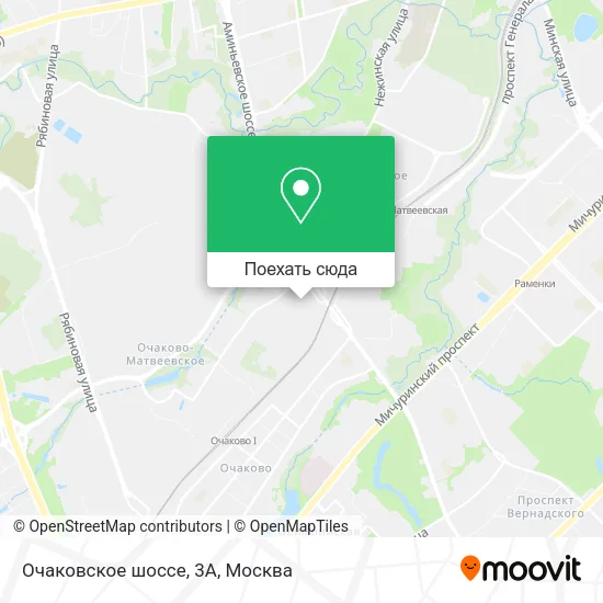 Карта Очаковское шоссе, 3А