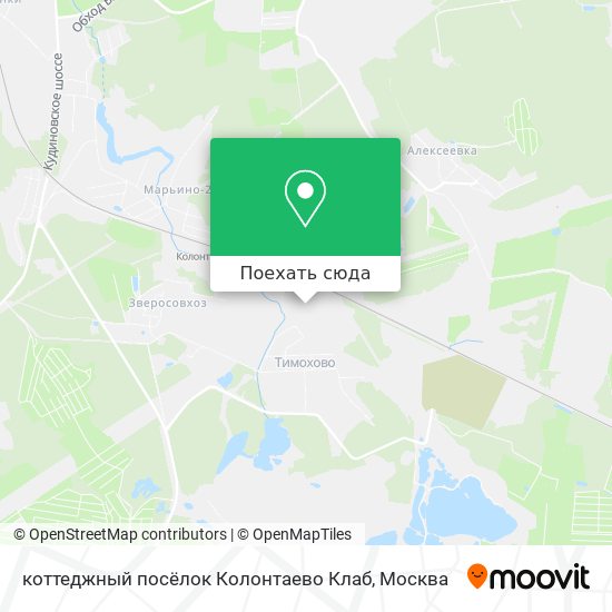 Карта коттеджный посёлок Колонтаево Клаб