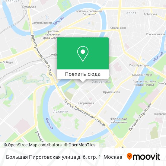 Карта Большая Пироговская улица д. 6, стр. 1