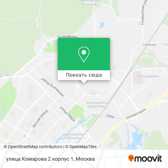 Карта улица Комарова 2 корпус 1
