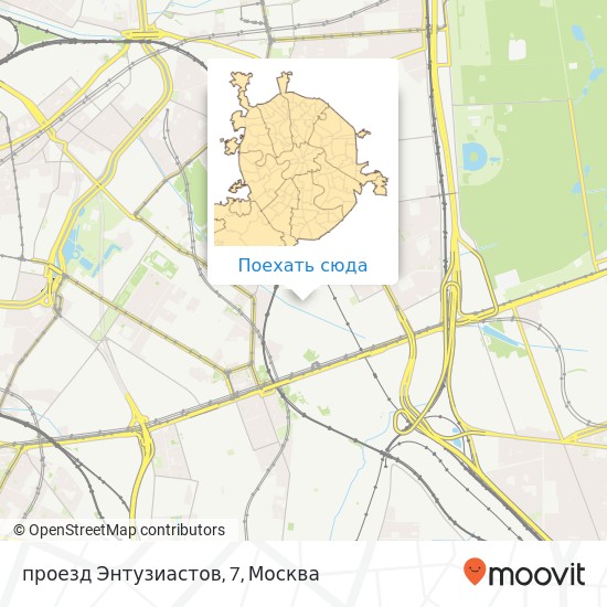 Карта проезд Энтузиастов, 7