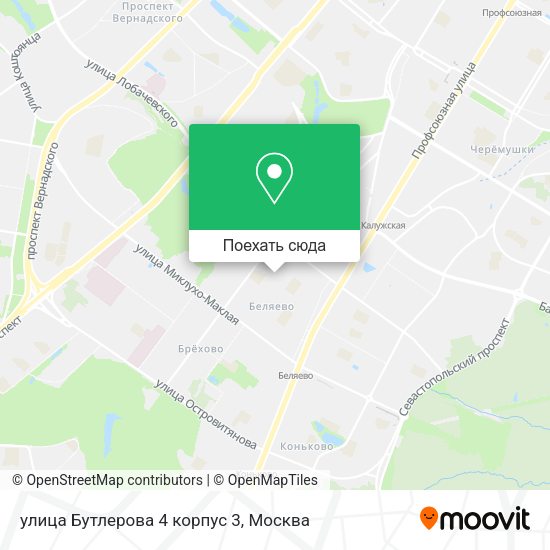 Карта улица Бутлерова 4 корпус 3