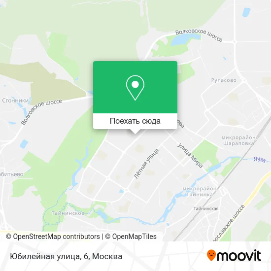 Карта Юбилейная улица, 6