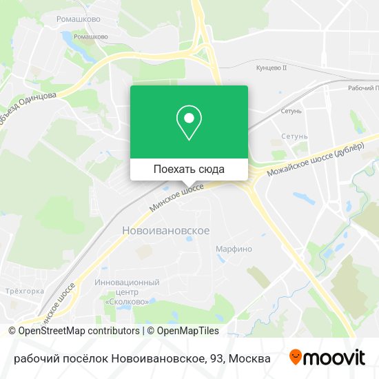 Карта рабочий посёлок Новоивановское, 93