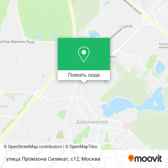 Карта улица Промзона Силикат, с12