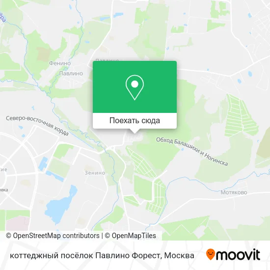 Карта коттеджный посёлок Павлино Форест
