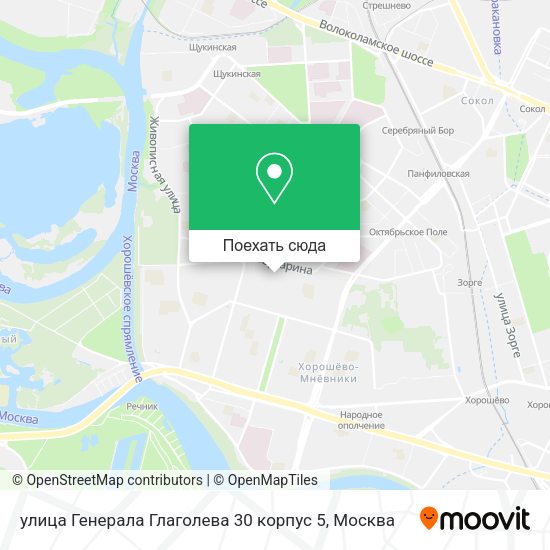 Карта улица Генерала Глаголева 30 корпус 5