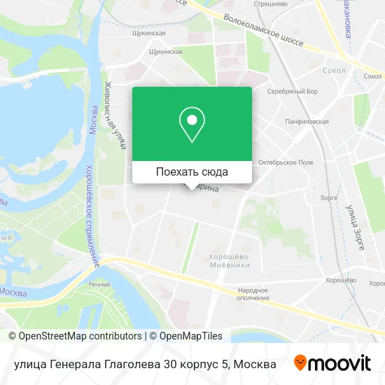 Карта улица Генерала Глаголева 30 корпус 5