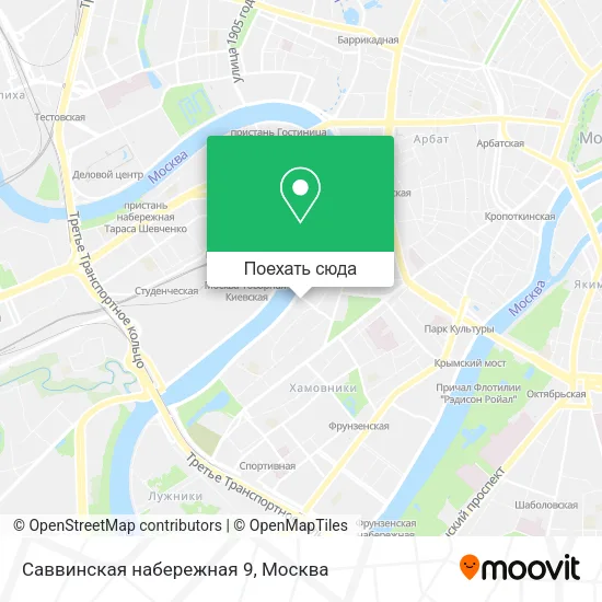 Карта Саввинская набережная 9