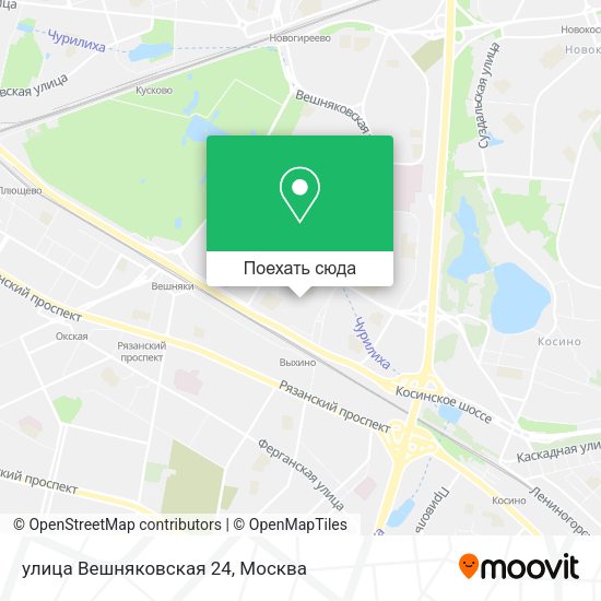 Карта улица Вешняковская 24