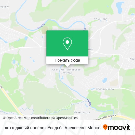 Карта коттеджный посёлок Усадьба Алексеево