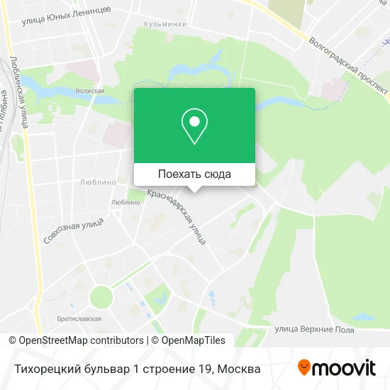 Карта Тихорецкий бульвар 1 строение 19