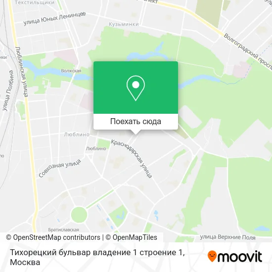 Карта Тихорецкий бульвар владение 1 строение 1